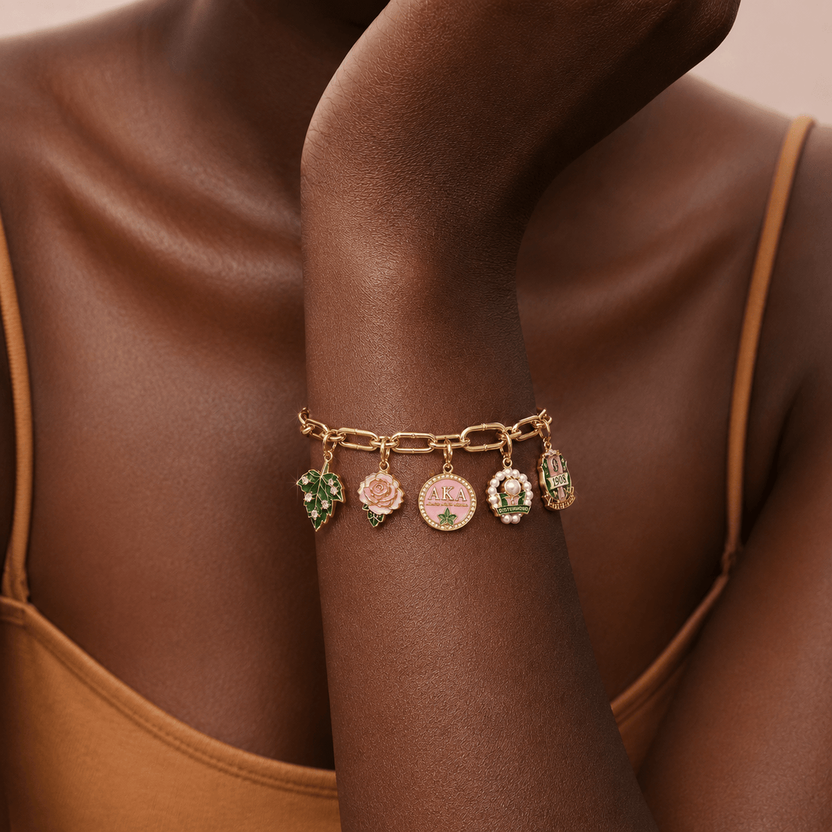 AKA Gold Charm Bracelet Set BMD